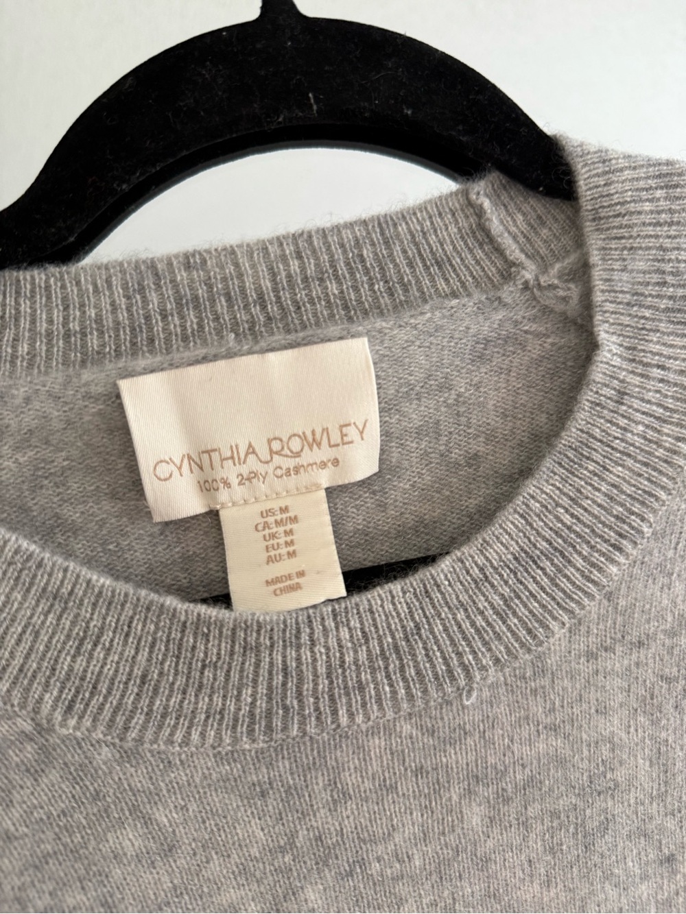 Cynthia Rowley Gray Crewneck Sweater with Black and White Floral Sleeves - Picture 2 of 5